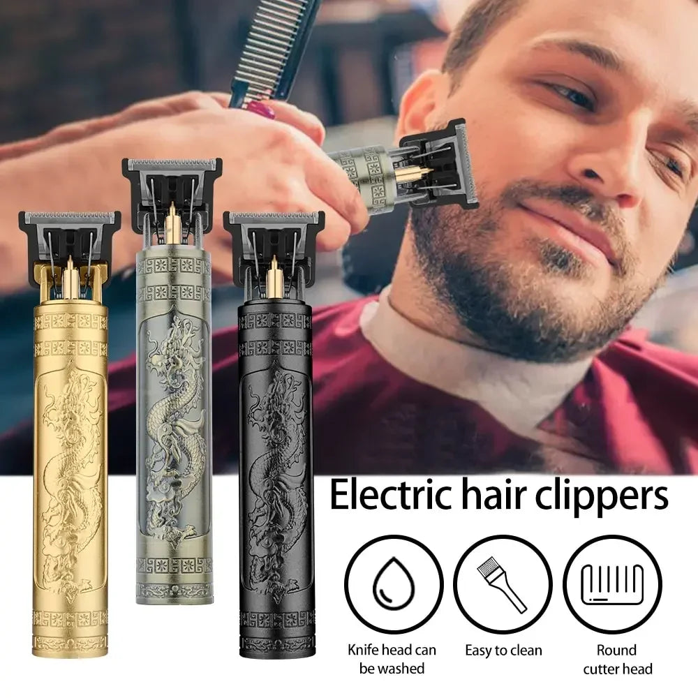 Vintage T9 Electric Hair Cutting Machinefor Men Dragon Buddha Hair Clipper Professional Men Shaver Rechargeable Barber Trimmer Oasis Select