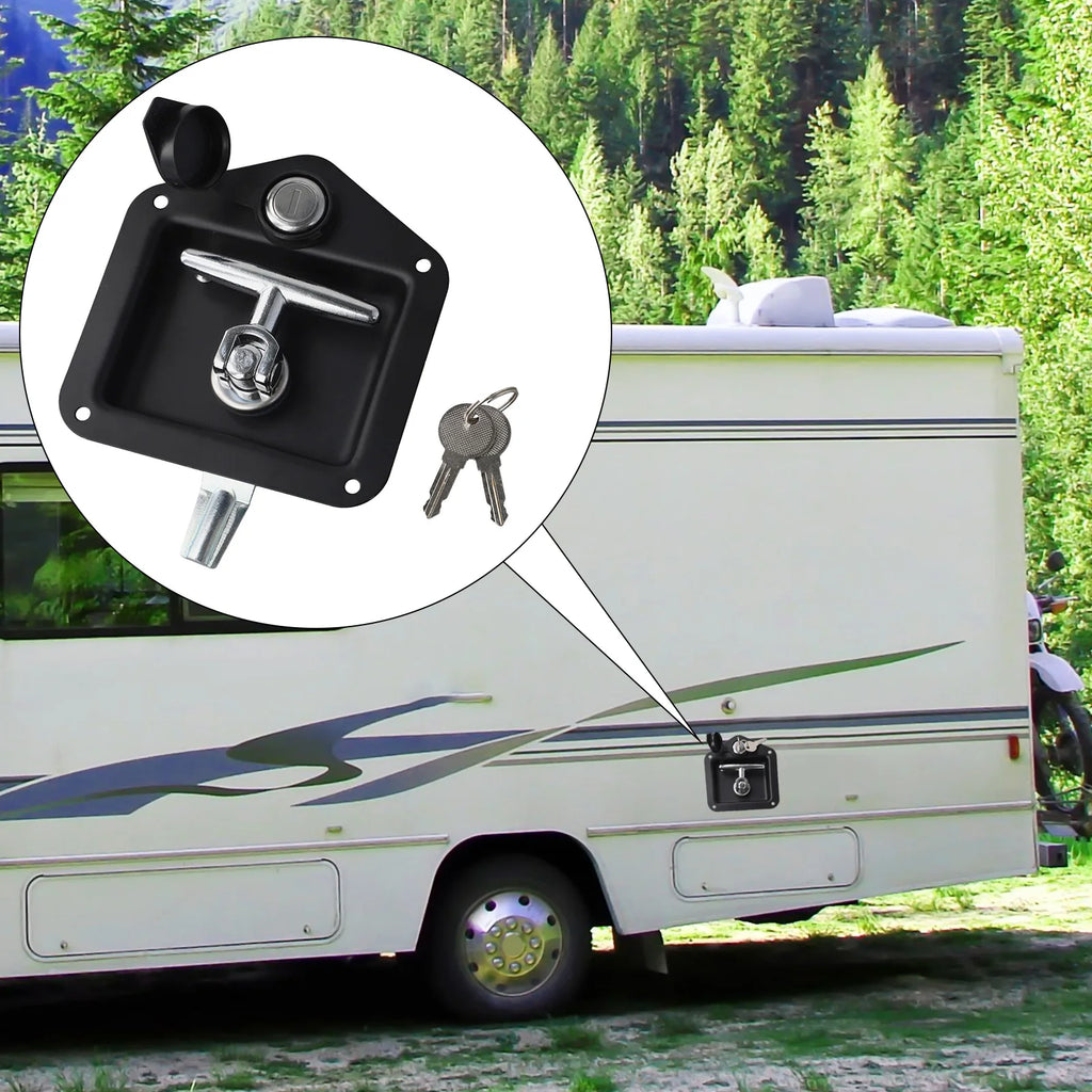 Easy Installation Lock Lock Key Black Truck Trailer Door Lock Easy Installation High-grade Material Portable Design Oasis Select