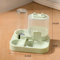 1pcs Transparent 2-in-1 Pet Food Water Bowl Dry Wet Separation Design Durable Plastic Feeder for Cats and Dogs Travel Oasis Select green