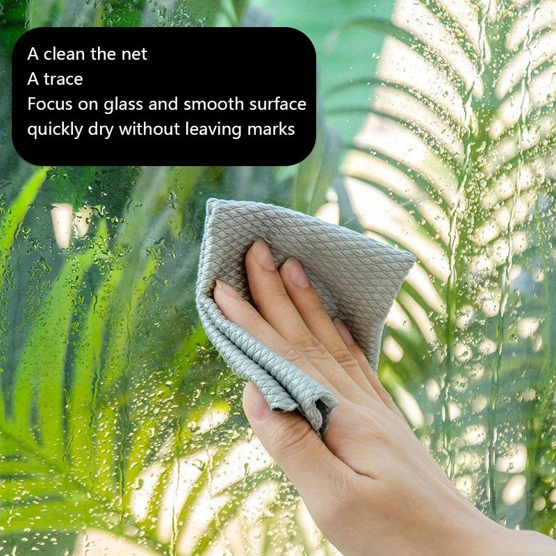 Efficient Glass Cleaning Towel MIrror Cleaning Cloth Absorbent Kitchen Towels 25x25cm Napkin for Glass Dish Washing Wiping Rag Oasis Select