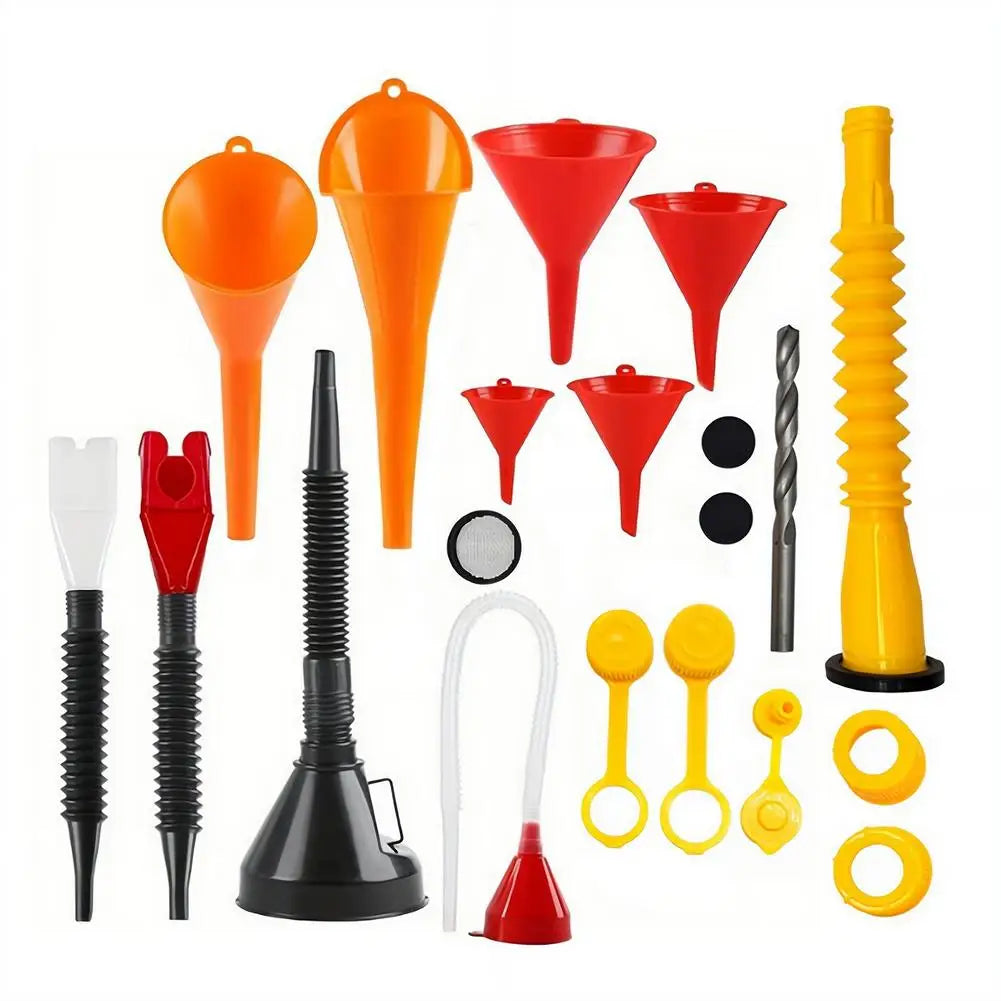 Fueling Funnel Set Plastic Oil Funnel With Nut Retractable Pipe For Car Motorcycle Home Kitchen Function Plastic Funnel Oasis Select