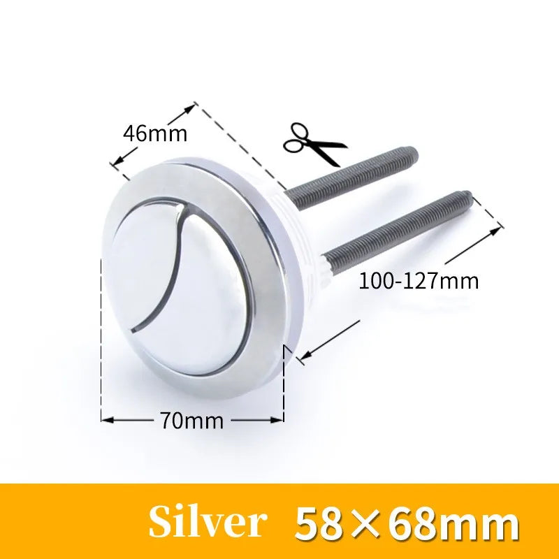 Universal Dual Flush Toilet Water Tank Button Round Shape Toilet Push Dual Flush Buttons Bathroom Push Switch 58/48/38mm Oasis Select Dual Button 58x68mm 1