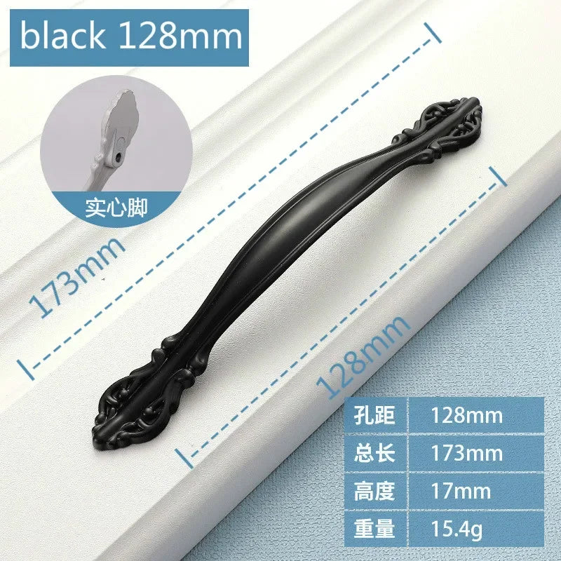 Cabinet Handles Simple Desk Drawer Pulls Cabinet Door Handles Drawer Handles Furniture Hardware Kitchen Accessories Oasis Select black 128mm
