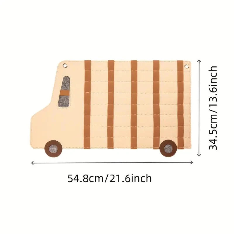 Car Toy Large Capacity Storage Wall Hanging Bag Children's Toy Car Display Felt Hanging Bag Large Capacity Hanging Storage Box Oasis Select