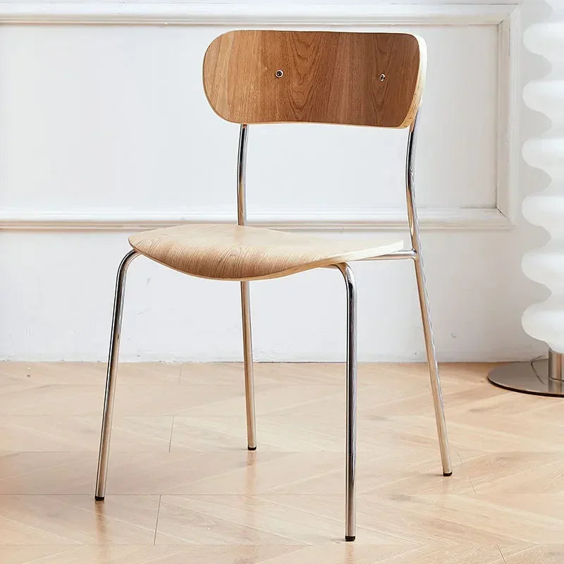 Light luxury back chair Nordic dining chair custom soft bag seat cushion wrought iron dining table chair wholesale negotiation Oasis Select Wooden Pad-B