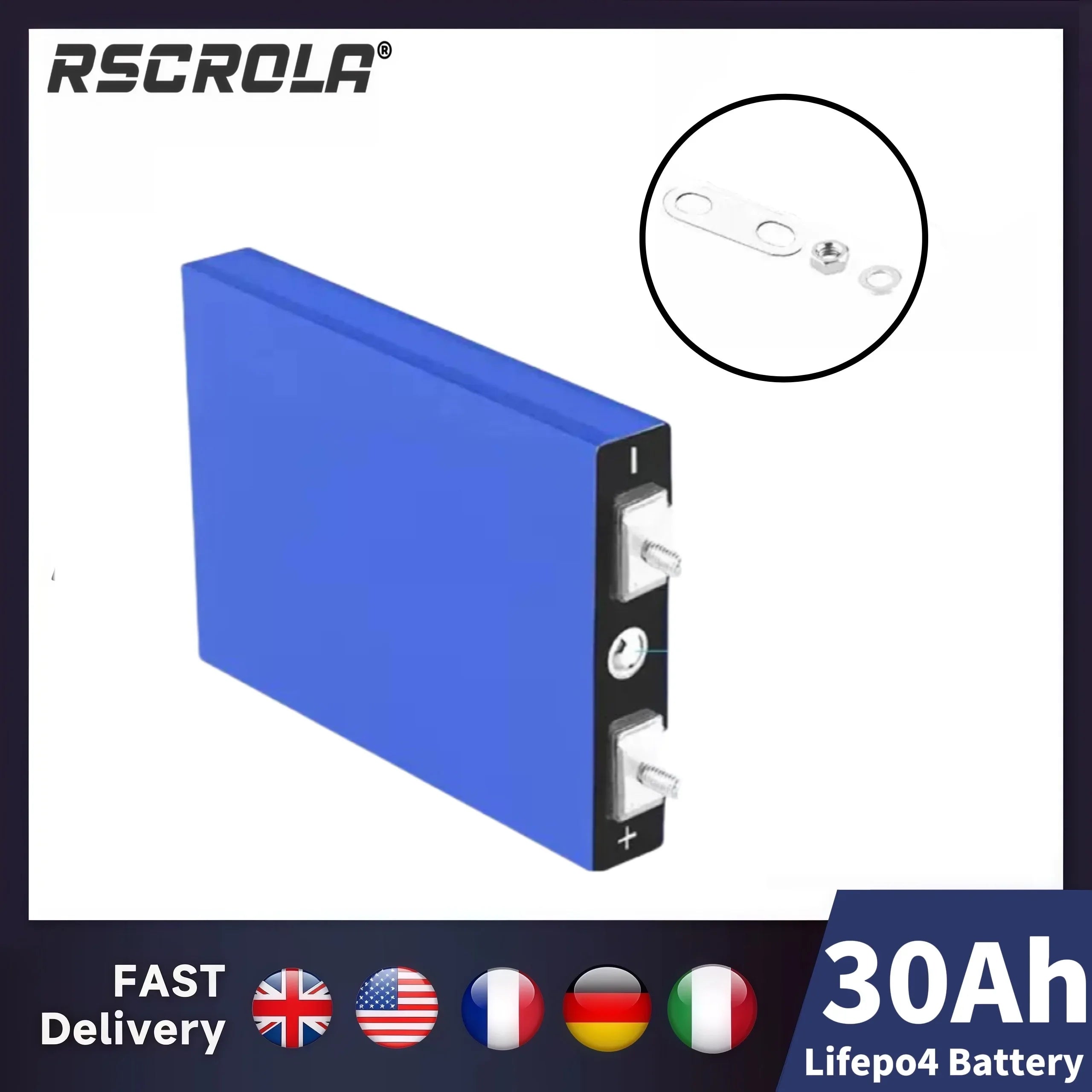 New 3.2V 30Ah LiFePO4 battery cell Lithium iron phosphate deep cycles for diy 12V 24V 36V 48V solar energy UPS power Oasis Select 1 pcs battery