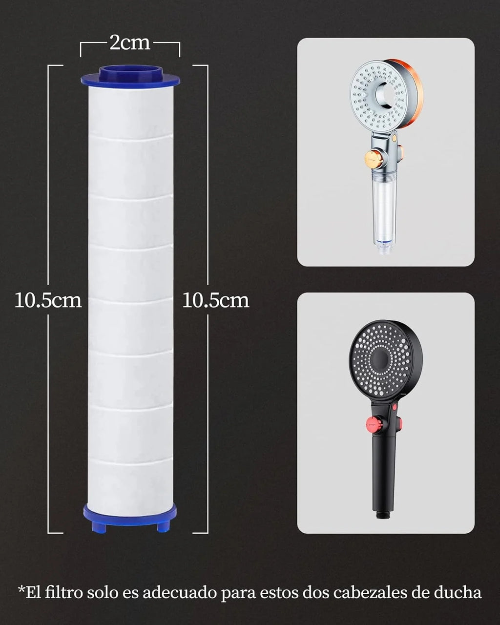 Shower Enclosure with Filter, High Pressure Shower Head with 3 Modes, Water Saving Bathroom Showers, Rain Shower Head Oasis Select