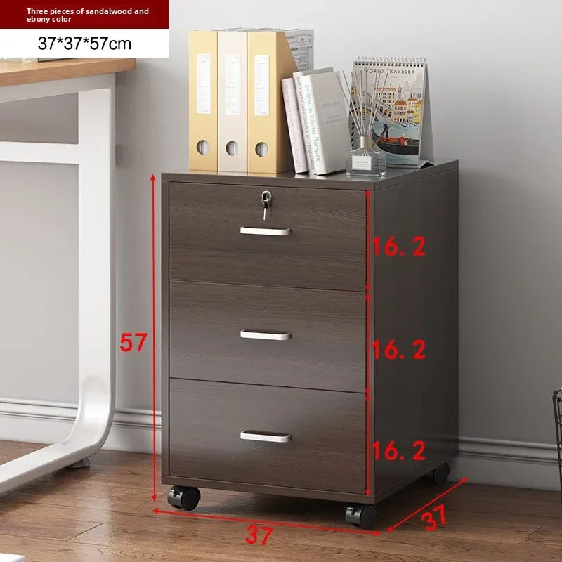 Multi-functional File cabinet with lock Office wooden mobile storage cabinet Drawer cabinet with wheel Oasis Select 37cmD