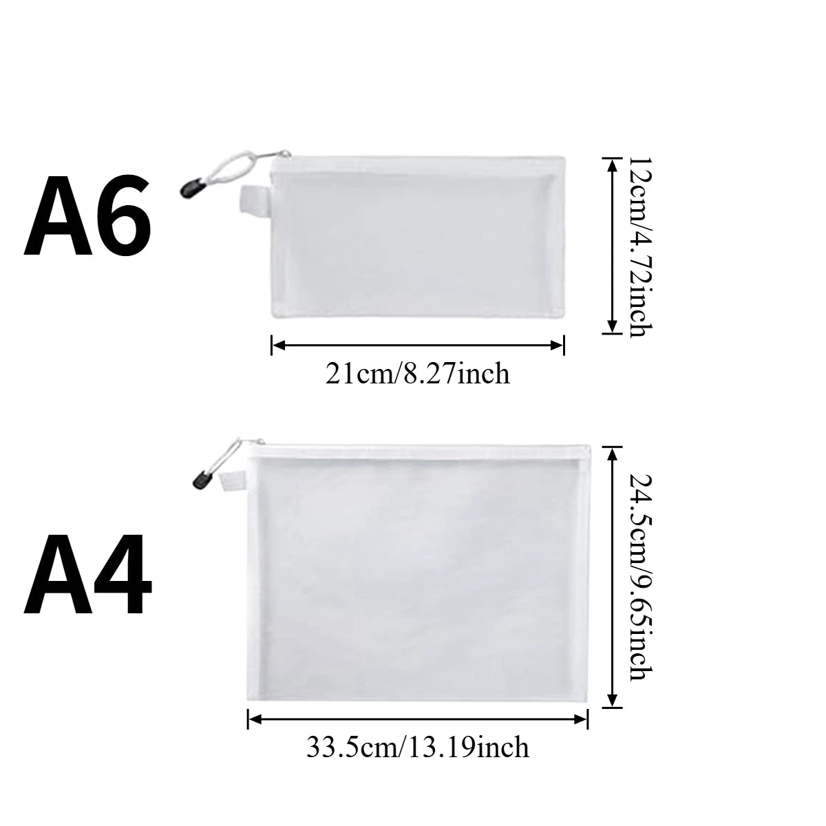 2/6/12PCS Clear Mesh Zipper Pouch Nylon Travel Toiletry Bag Makeup Organizer Stationery Pouch Portable Compact Oasis Select