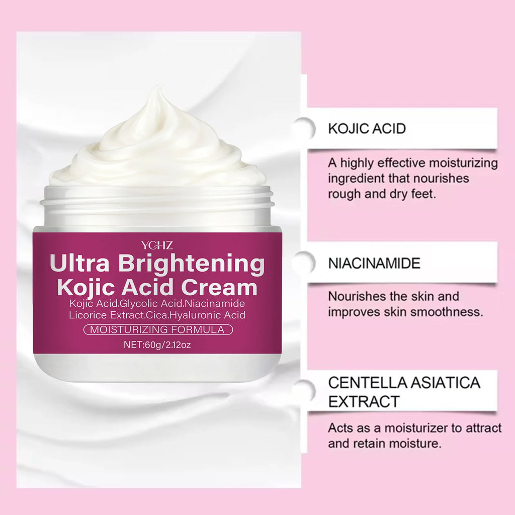 Kojic Acid Brightening Cream | Niacinamide, Vitamins C & E