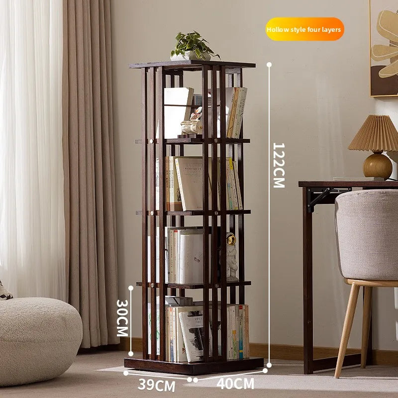 Rotating bookshelf Floor-to-ceiling children's shelf Bookcase Simple baby picture book storage Simple home student multi-layer Oasis Select four layers