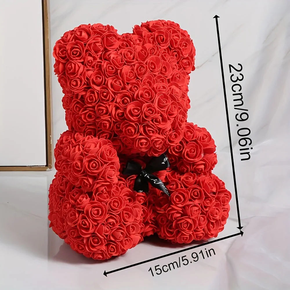 1pc Rose Bear Artificial Foam Flowers Bear Made Of Roses For Valentines Day, Mothers Day, Anniversary, Birthday Gifts Oasis Select
