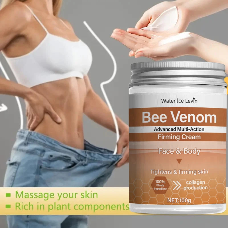 Bee Venom Firming Abdominal Cream - Plant-Based, Moisturizing and Hydrating, Contains Hyaluronic Acid, Suitable for All Skin Types, Gentle on Sensitive Skin, Turmeric Skincare Oasis Select