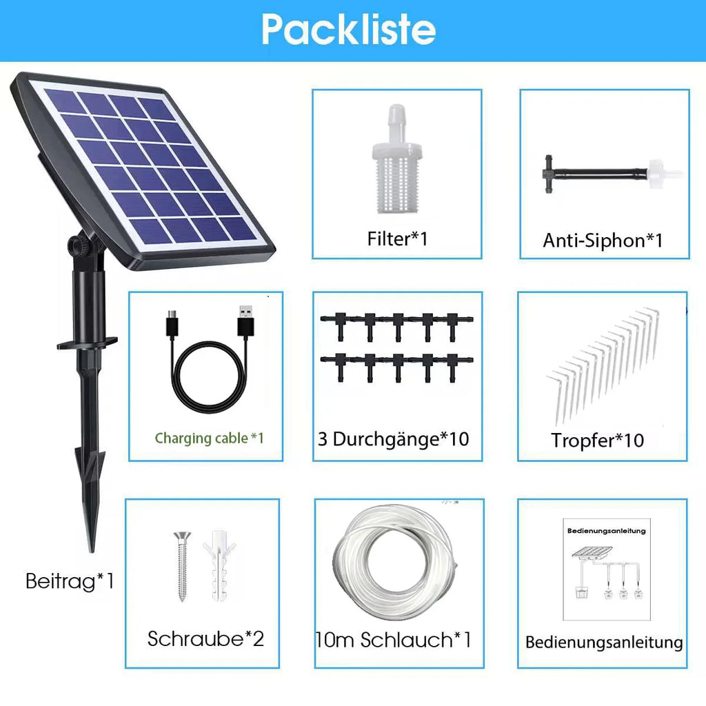 Solar-powered Flower Watering Machine, Intelligent Irrigation Machine, 3W Timed Drip Irrigation, Lazy Person Watering Machine Oasis Select