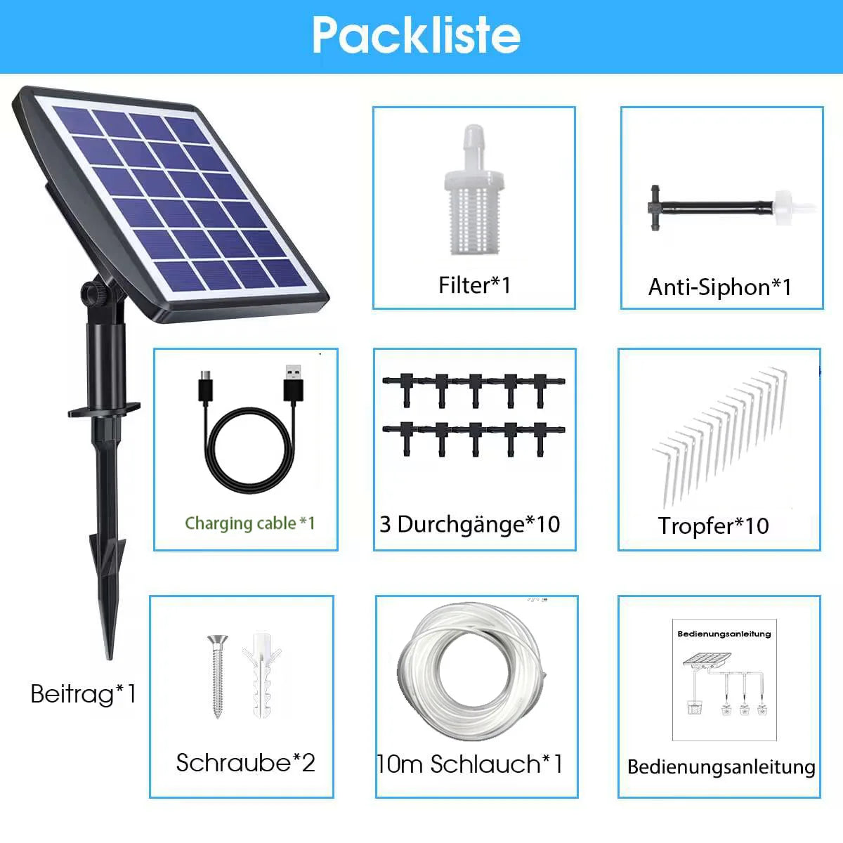 Solar-powered Flower Watering Machine, Intelligent Irrigation Machine, 3W Timed Drip Irrigation, Lazy Person Watering Machine Oasis Select