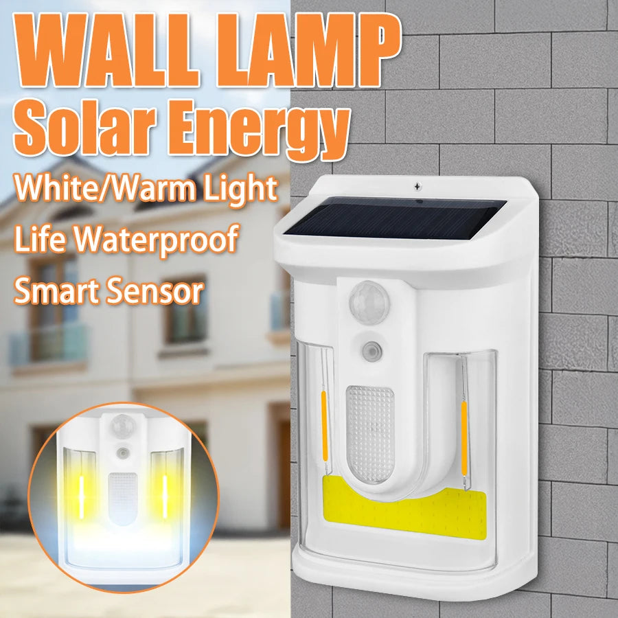 Solar Outdoor Wall Light PIR Sensor | 18650 Battery Night Lamp