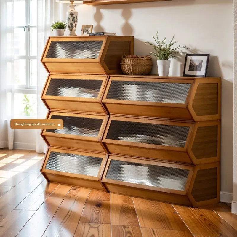 Bookshelf Shelf Floor-to-ceiling toy storage Book cabinet Locker Living room can be stacked Modular combination lattice cabinet Oasis Select