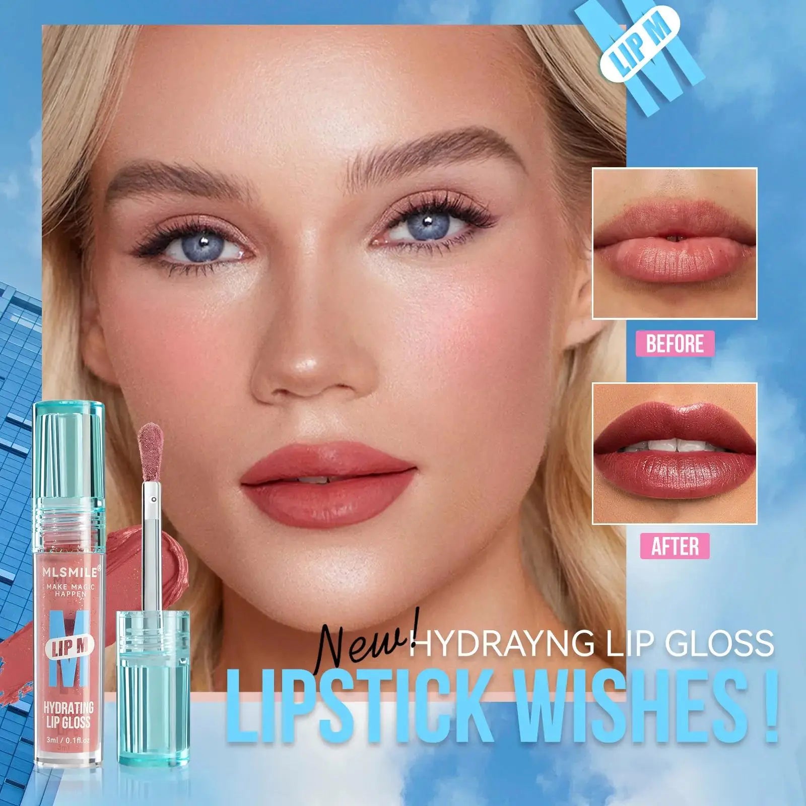 MLSMILE Pearl Nude Lip Gloss – Waterproof & Long-Lasting