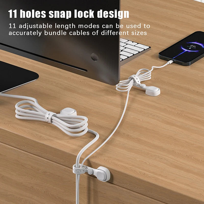 1PCS Magnetic Cable Management Ties Wire Organizer Cable Holder Adjustable Cord Organizer Straps Desk Management For Home Oasis Select