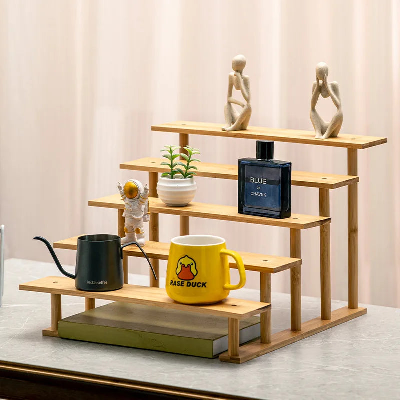 3-Layer Bamboo Desktop Shelf | Plant & Décor Storage Rack