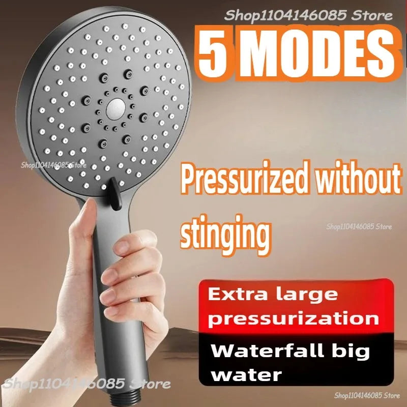 Shower Head Black Adjustable 5-Mode High Pressure Shower Head Bathroom Shower Kit with Large Water Outlet for Household Use Oasis Select