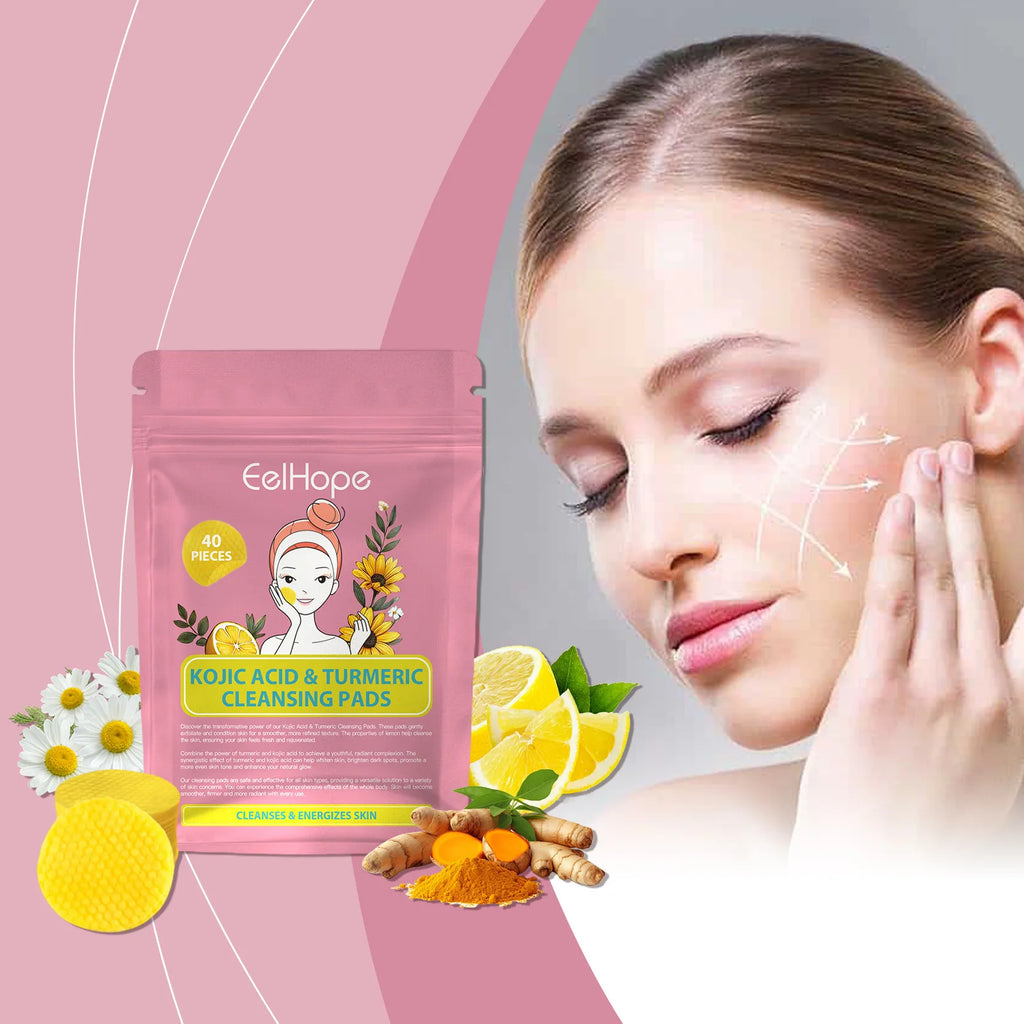 Turmeric Kojic Exfoliating Facial Pads – Brighten & Cleanse Facial Exfoliation Pads Oasis Select