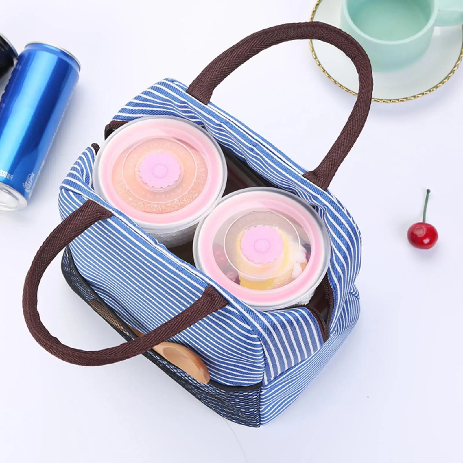 Portable Lunch Bag Waterproof Thermal Insulated Lunch Box Bento Pouch Dinner Insulation Bag Student Thickened Cute Lunch Bag Oasis Select