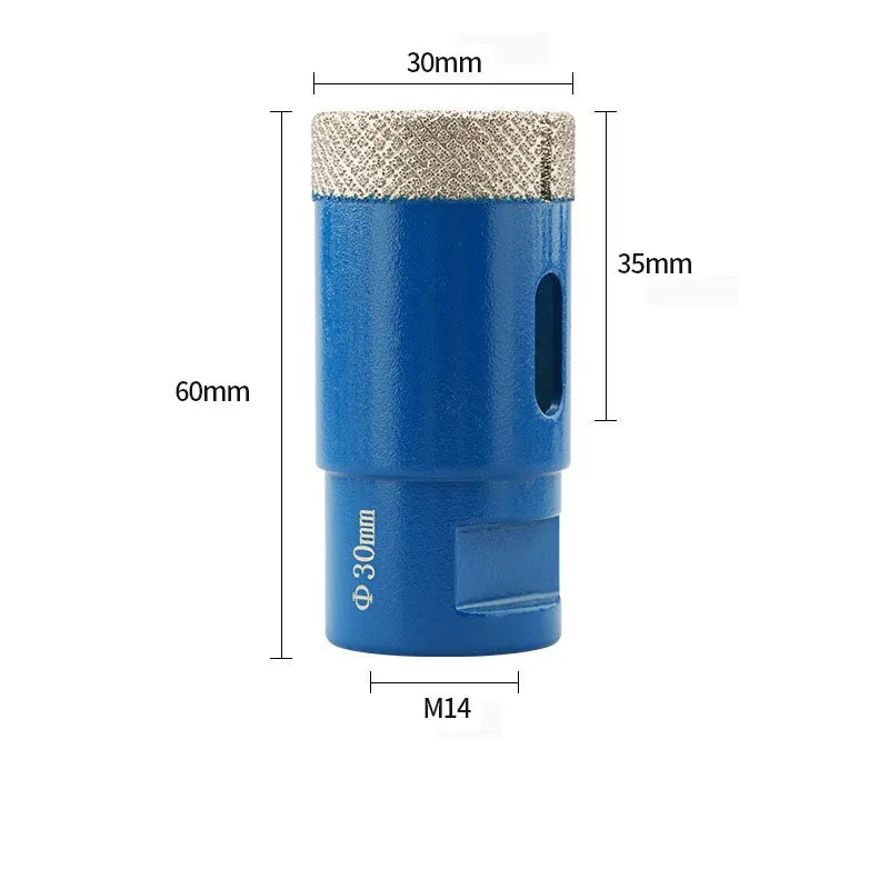 JUSTINLAU Multi Specification M14 Brazed Diamond Drill Bit Marble Ceramic Tile Glass Granite Threaded Hole Clamp Drilling Tool Oasis Select 30mm