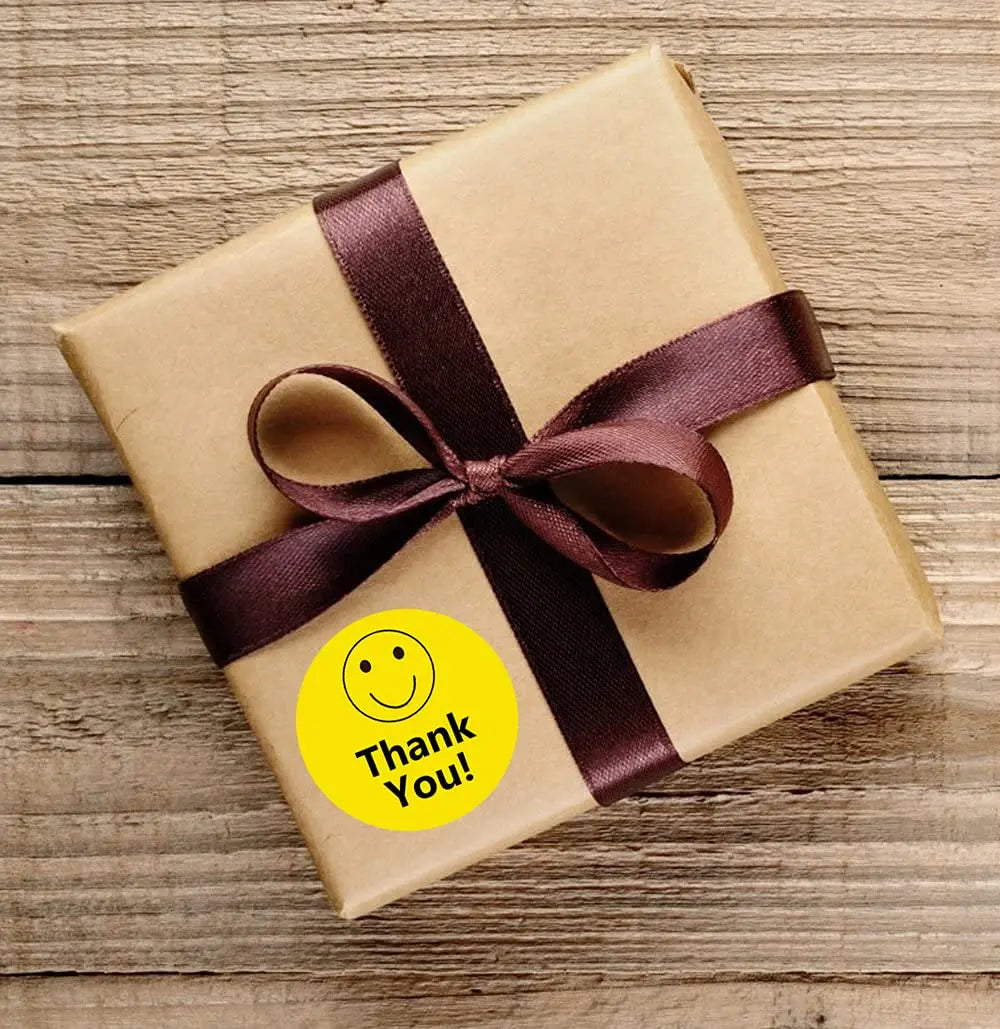 Smile Thank You Stickers,Yellow Smiley Face Thank You Stickers ,Happy Face Mailing Labels 500pcs Round Circle Adhesive Stickers Oasis Select