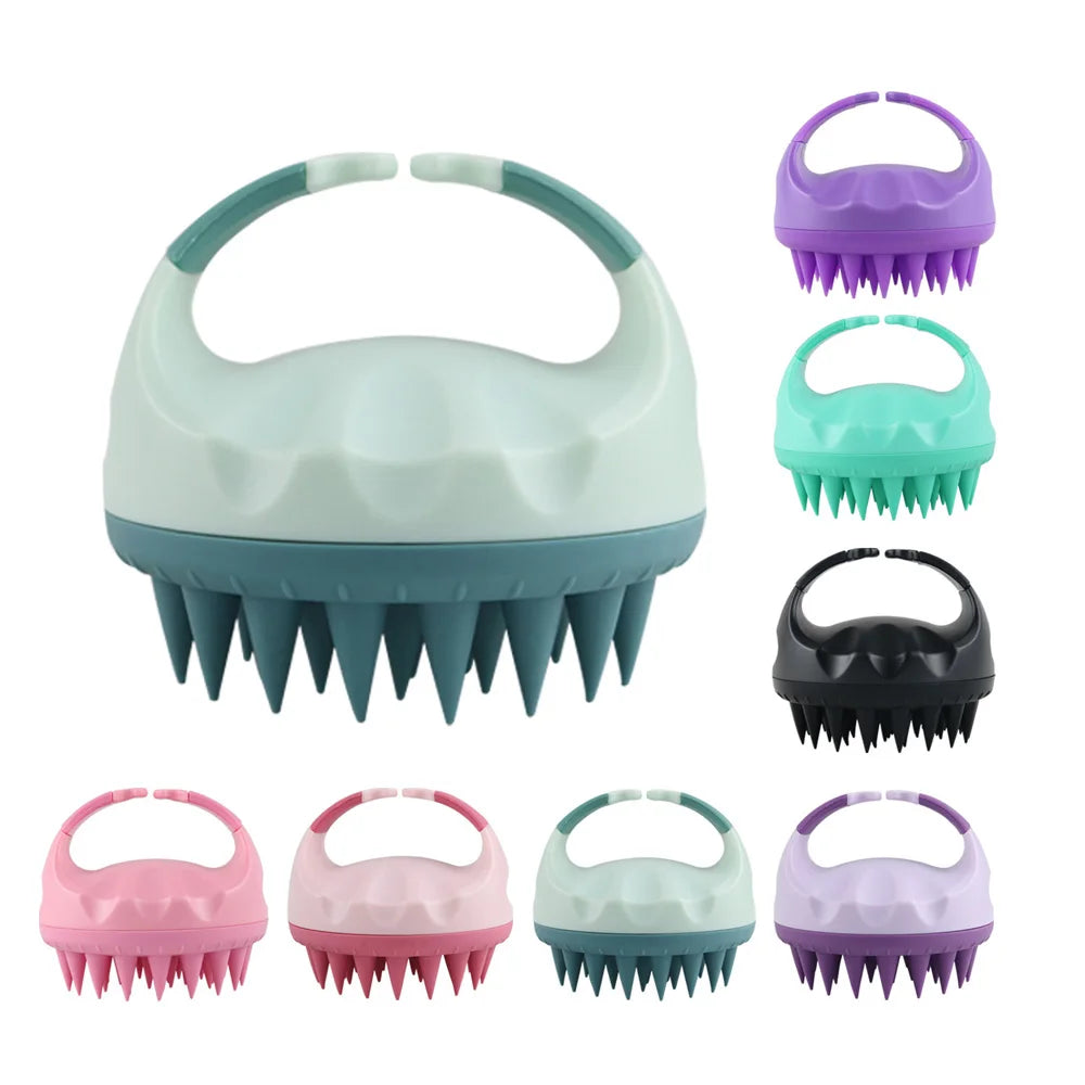 Shampoo Head Scalp Massage Brush Silicone Soft Skin Friendly Hair Washing Massager Comb SPA Massage Brush Beauty Salon Hair Tool Oasis Select