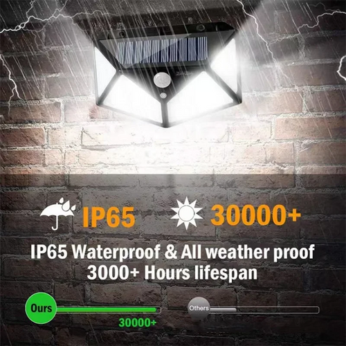 100 LED Solar Wall Light – PIR Motion Sensor Outdoor Garden Lamp Solar Outdoor Light Oasis Select