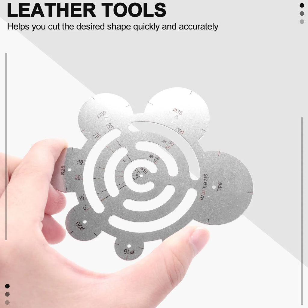 LIKE WISH Set Of 2 Round Leather Cutting Tools Metal Corner Cutting Ruler Circle Ruler Circle Leather Punch Leather Templates Oasis Select