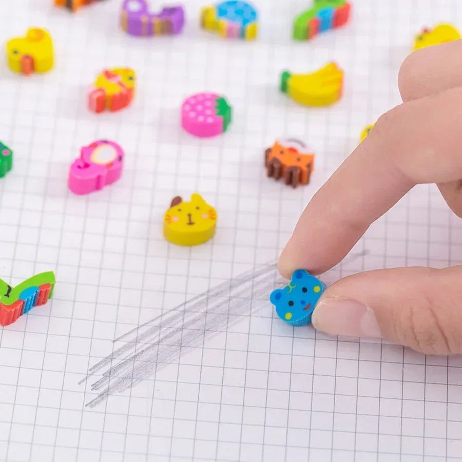 20-200pcs Mini Erasers Fruit Animal Number Cake Heart Designs School Supplies Graduation Gifts Classroom Prizes Birthday Oasis Select