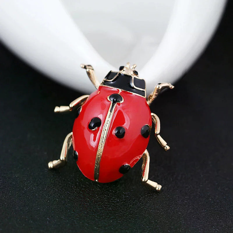 Fashion Enamel Red Ladybug Insect Brooches Beetle Pin Scarf Corsage Jewelry Gift Oasis Select