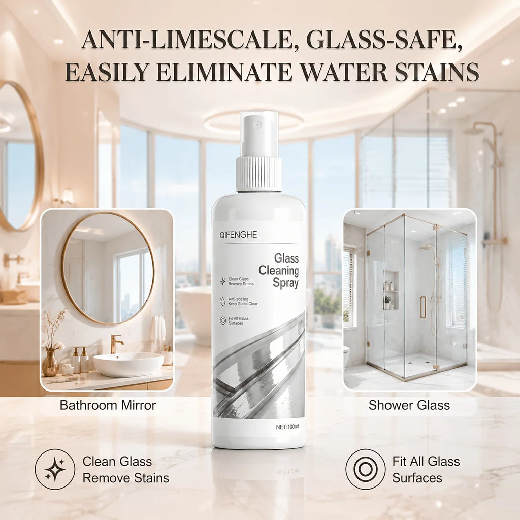 QIFENGHE Glass Cleaner Spray – Mirror, Shower & Tile Glass Cleaner Spray Oasis Select