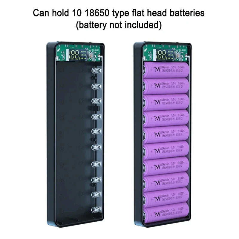 8/10*18650 Power Bank Battery Box Holder Portable Dual USB Type C Charge Shell for iPhone Xiaomi Huawei 18650 Battery Cases Oasis Select