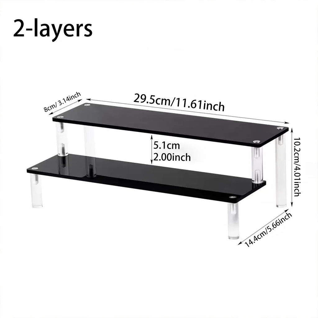 1pc Bracelet Jewelry Acrylic Display Stand Transparent/Black Jewelry Storage Stand Dressing Table Display Stand Store Stand Oasis Select 2layers-black