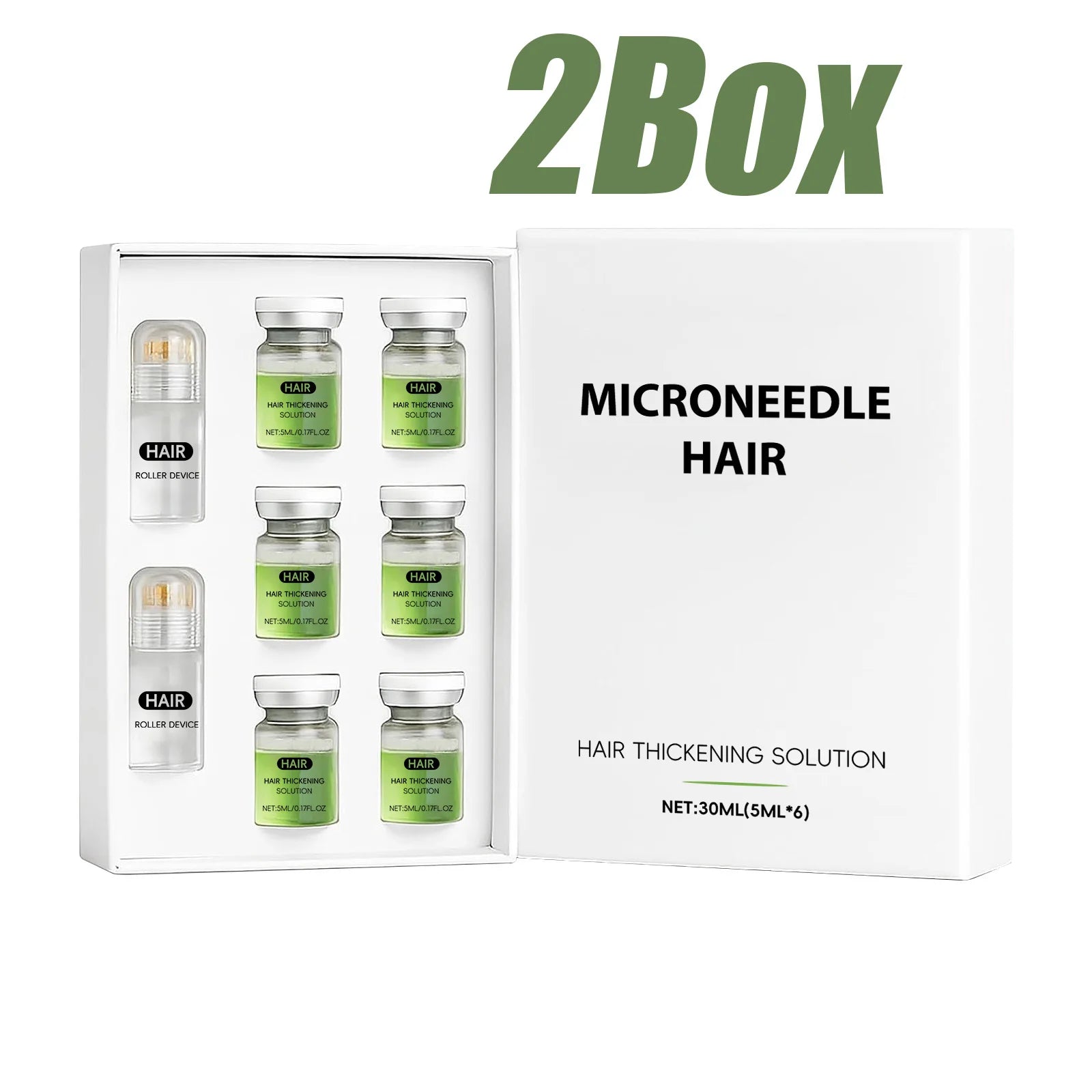 Hair Essential Care Serum Microneedle Roller Set Hair Follicle Care Nourishing Scalp Hair Care Hair Thicken Conditioner Essence Oasis Select 2 Boxed