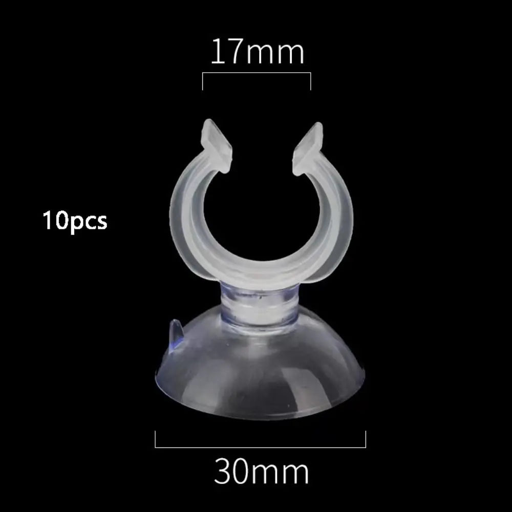 10pcs Soft PVC Aquarium Sucker Clear Multi-specification Fish Tank Suction Cup Strong Adsorption with Hook Air Hose Clamp Wire Oasis Select 17x30mm