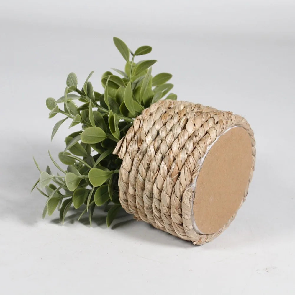Green Artificial Potted Plant Eucalyptus Grass 11cm Simulated Potted Plants Woven Plastic Leaf Artificial Plants Home Decor Oasis Select