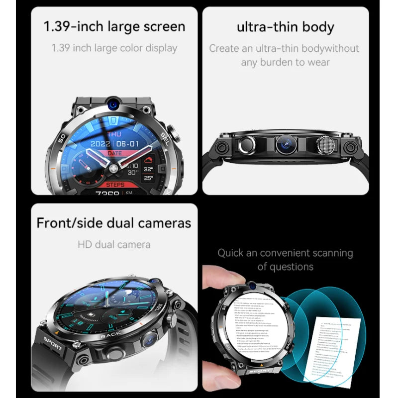 NEW 4G LTE H10 Smartwatch 128GB 500W Dual Camera Video Calls Wifi NFC Door Access 1380mAh Battery Capacity SIM Card Smart Watch Oasis Select