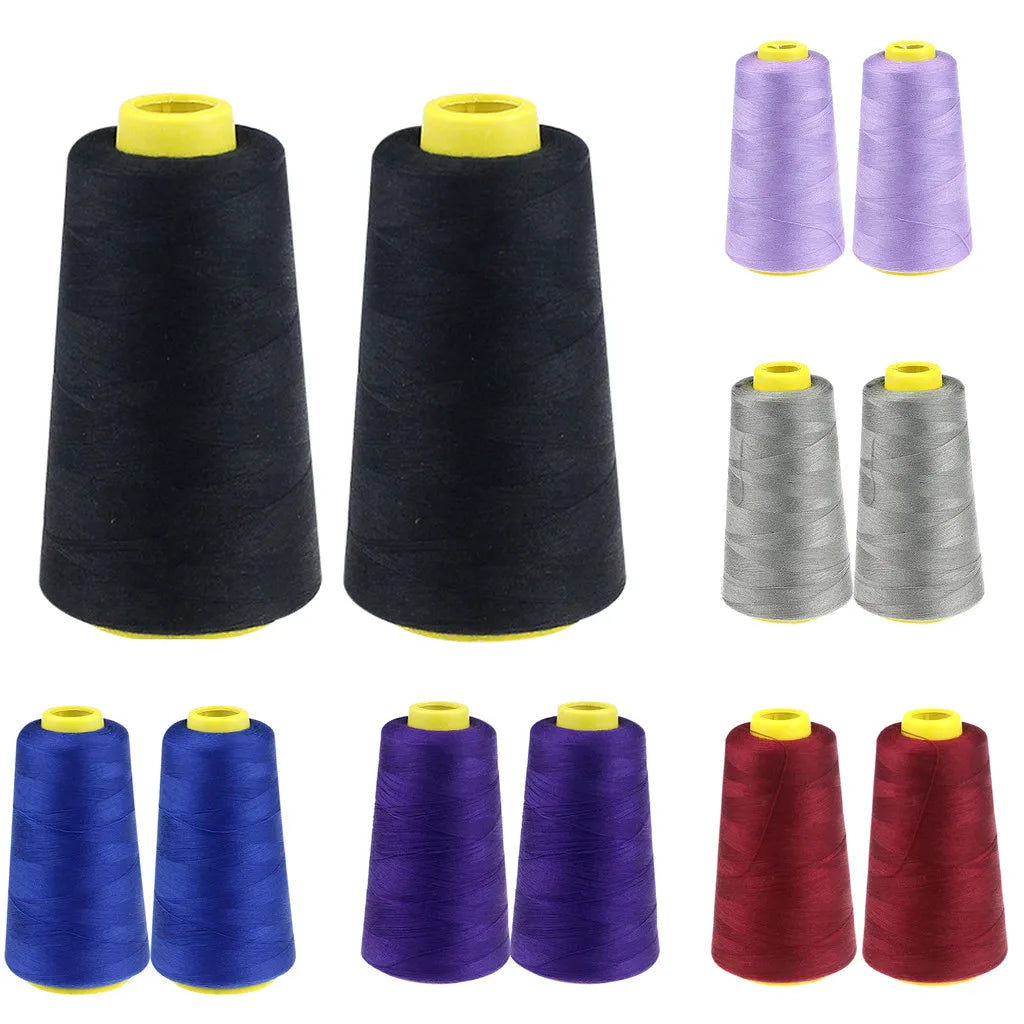 2PC Sewing Thread 2300 Yard Each Spool Solid Color White Black Stitching Thread for Machine and Household Sewing Accessories Oasis Select
