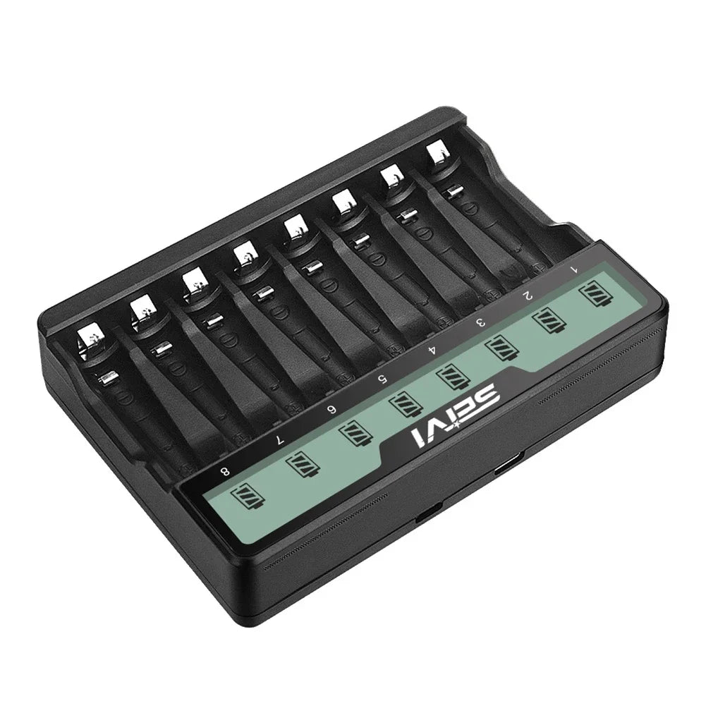 Universal Desktop 8 Slots Rechargeable Batteries Smart Charger LED Display for 1.2V AA/AAA NiMH Rechargeable Batteries SW-8N Oasis Select SW-8NP