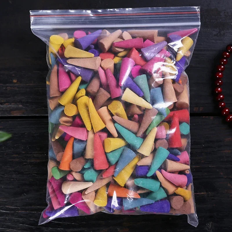 60Pcs Scented Incense Cones Anxiety Relief Fragrance Incense Cones Natural Scents Cones for Meditation Relaxation Sandalwood Oasis Select mix