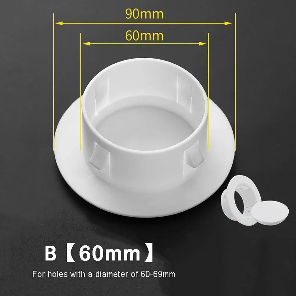 Separable Wall Hole Decorative Cover Protective Vents Decor Cap PP Plastic Plug 40 50 60 70 80 100mm Junction Box Outlet Cover Oasis Select B - 60mm 1pcs