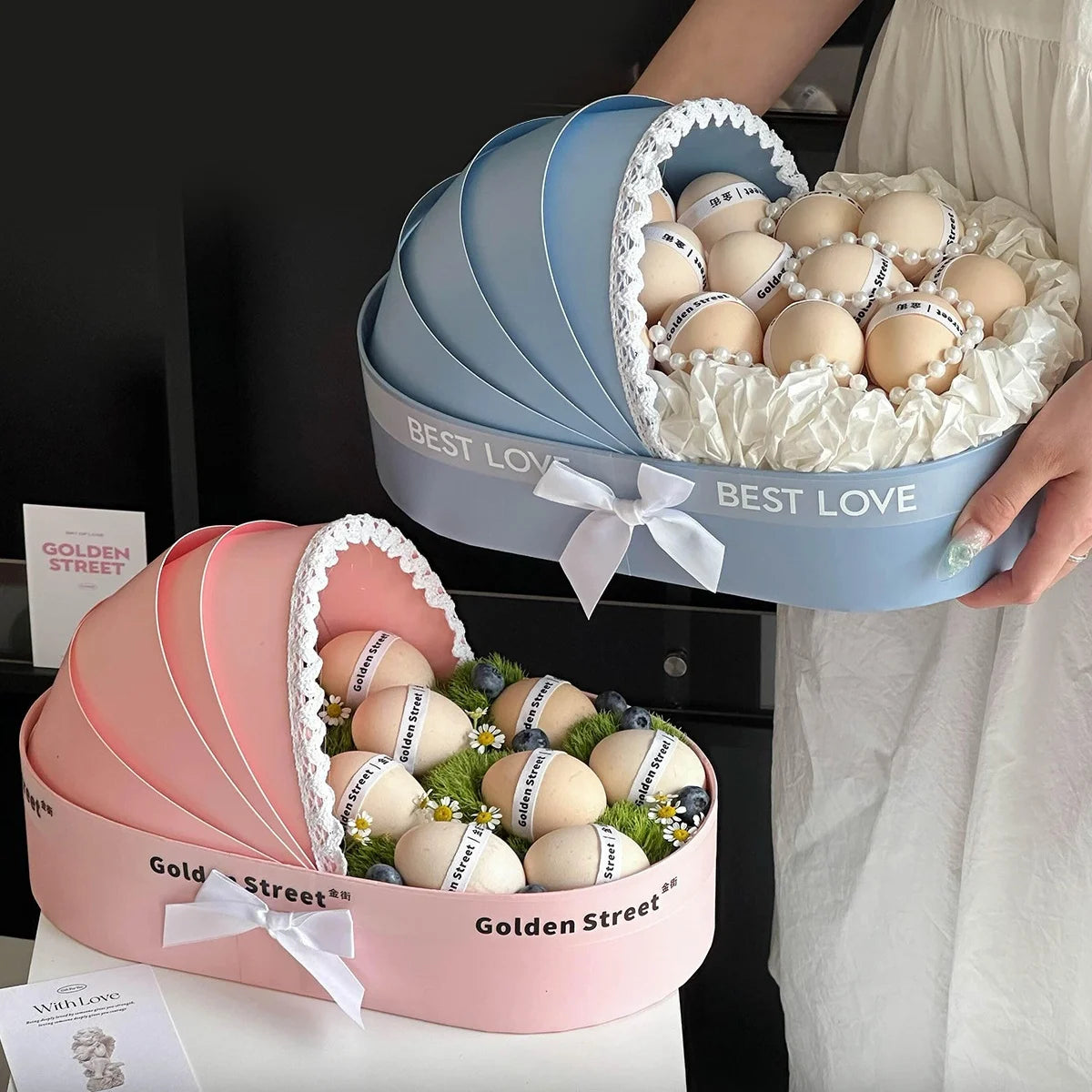 Baby Shower Box Flower Box Wedding Celebration Romantic Contatiner Presents Wrapping Bag Flower Arrangement Cradle Floral Basket Oasis Select