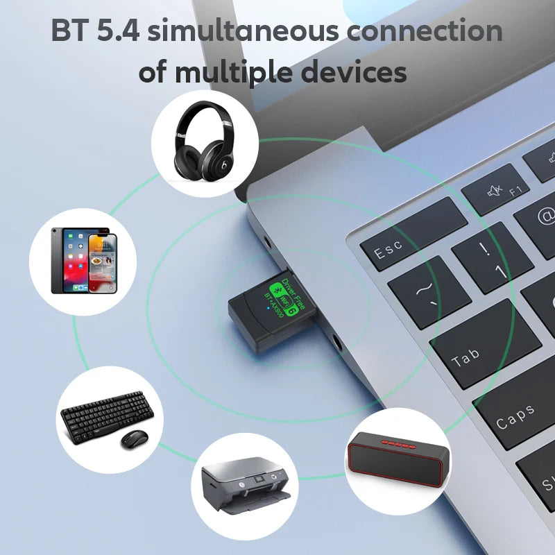 WIFI6 AX900 USB WiFi Bluetooth 5.4 Wireless Adapter Dual Band 2.4G+5GHz 900Mbps Network Card Receiver Dongle For Win10/11 Oasis Select