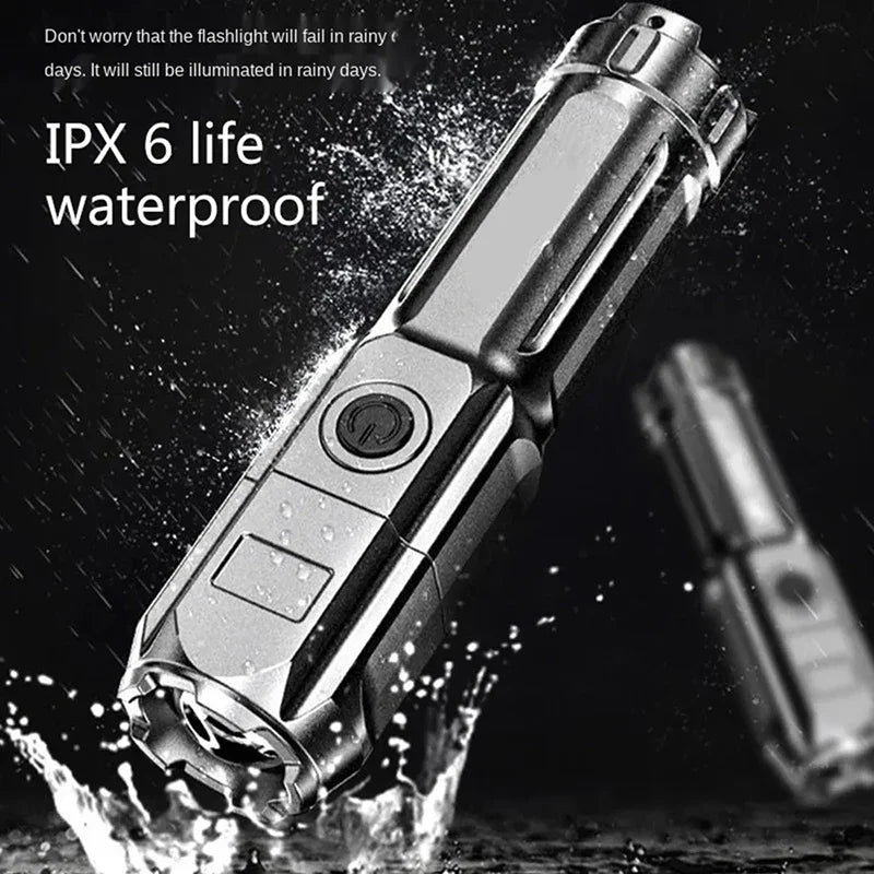 Ultra-bright LED Flashlight Rechargeable Torch Outdoor Zoomable Lantern Portable Waterproof Light for Camping Hunting Hiking Oasis Select
