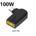  ﻿ 65W 100W 140W Type-C USB C to Square Plug Fast Charging Cable for Lenovo Laptop Charger DC 5V/9V/20V PD Adapter Converter Oasis Select 100W Converter Plug