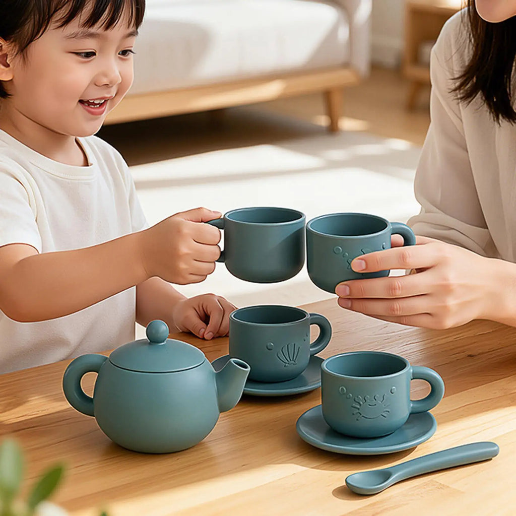Kids Silicone Tea Party Playset – Pretend Play Toy Ages 3+